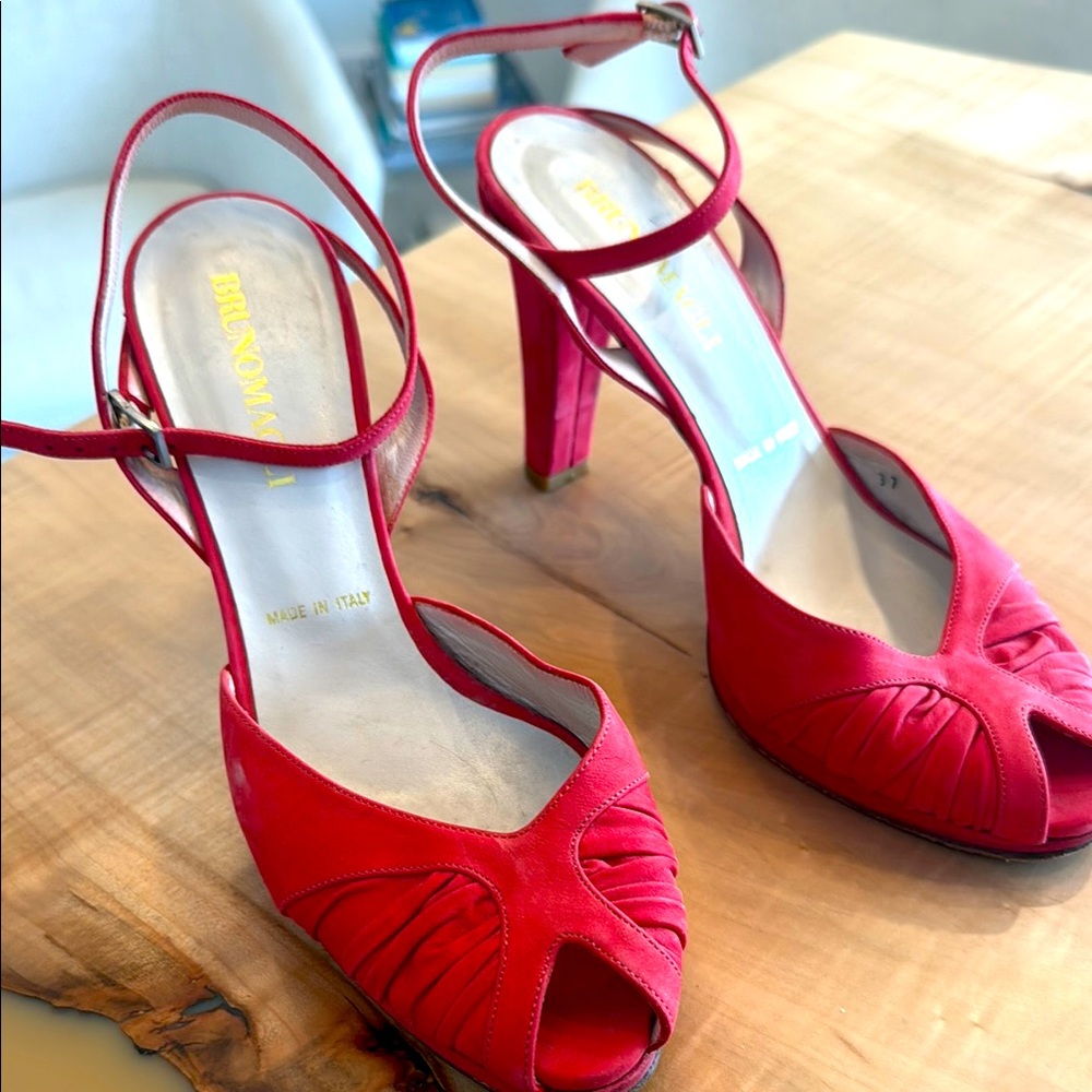 Luxurious Red Peep-Toe Heels